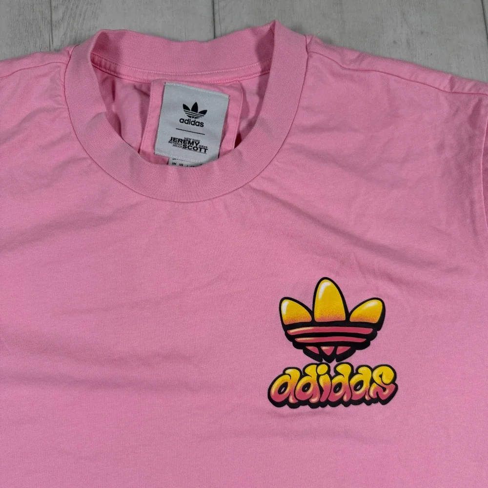 Adidas x Jeremy Scott Buggle Gum Pink Graffiti Shirt Large streetwear
